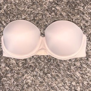 Strapless tan PINK Victoria Secret bra